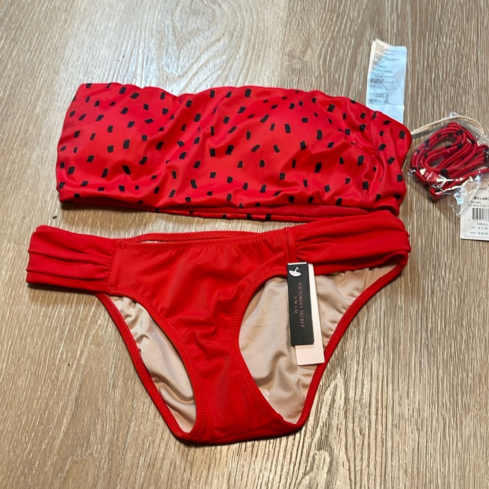 Billabong red Bikini top Victoria secret bottom G34